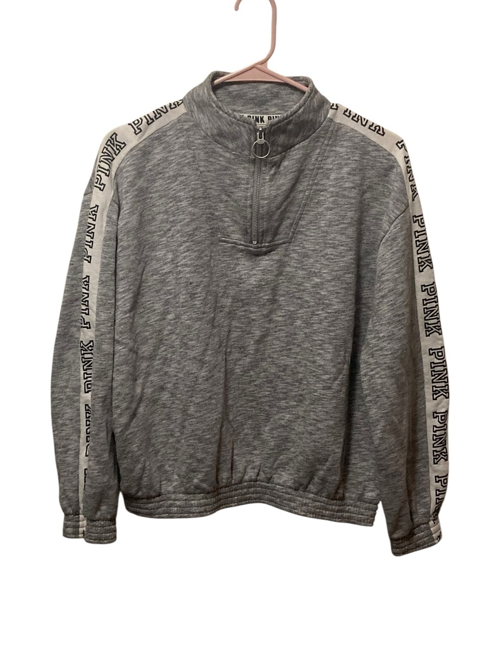 PINK Victoria's Secret Gray Half-Zip Pullover Sweatshirt